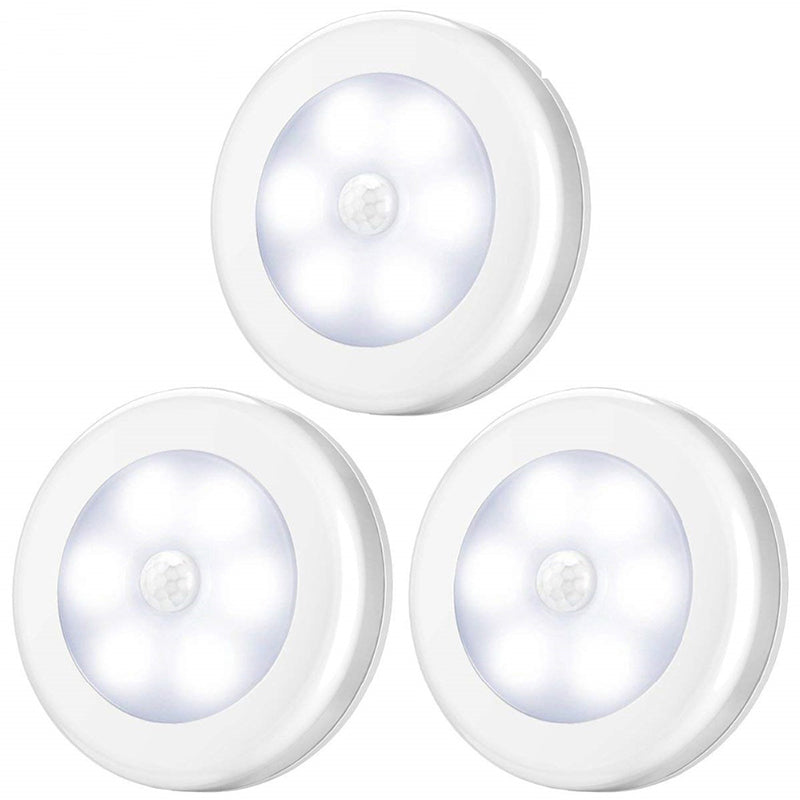 Wireless Round Motion Sensor LED Night Light – Battery Powered Lamp for Bedroom, Closet, Cabinet & Home Lighting