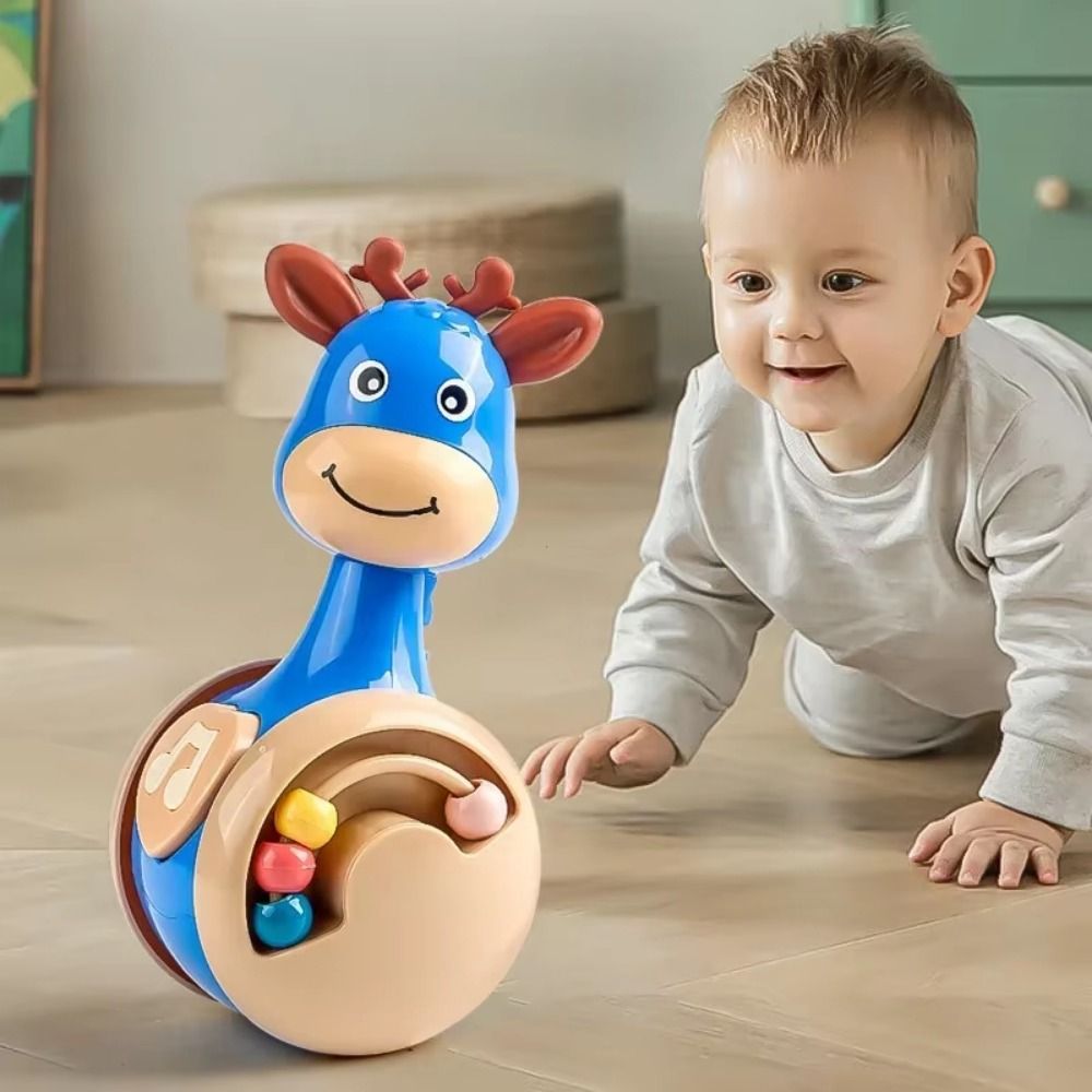 Creative Fawn Sliding Tumbler Toy Musical Cartoon Rattle for Early Education
