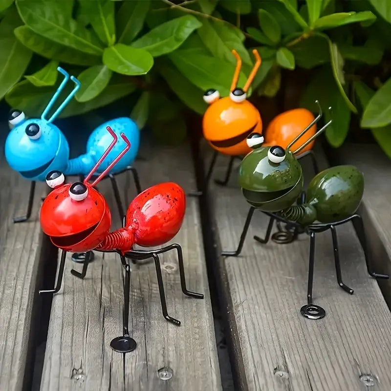 3D Metal Ant Garden Decoration Set Outdoor Courtyard & Fence Art Sculptures