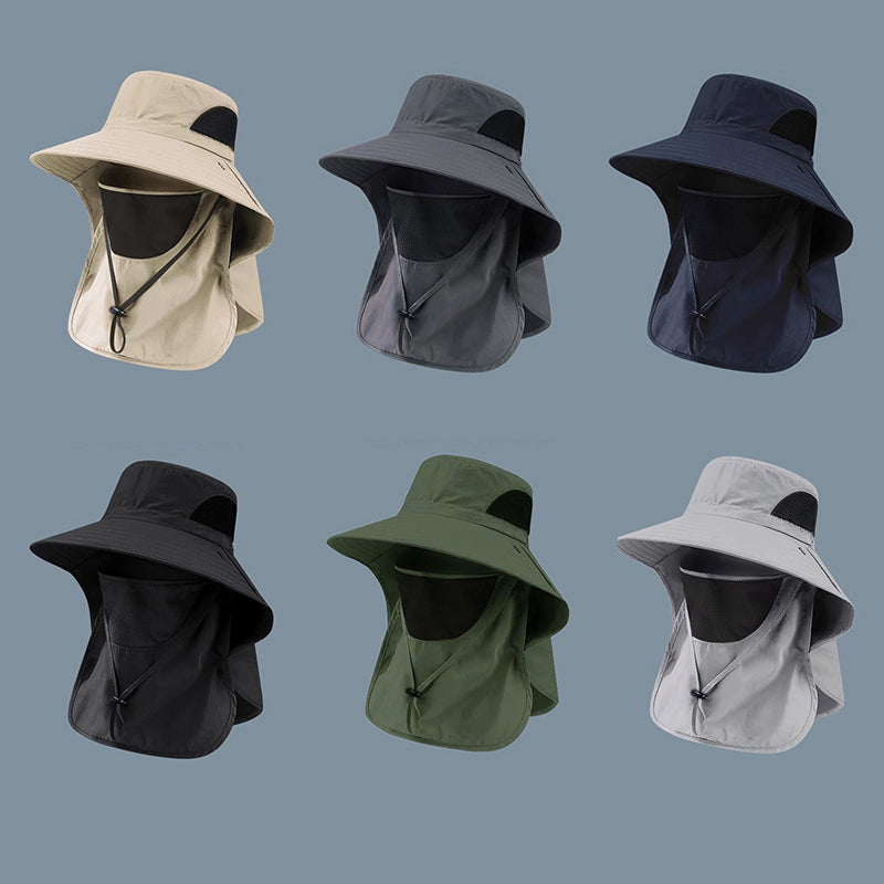 Summer UV Protection Sun Hat Outdoor Hunting, Fishing, Hiking, Camping Cap with Neck Flap for Men & Women