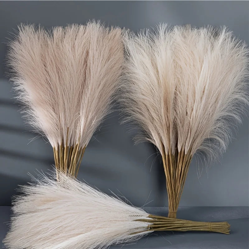 10pcs Tall Faux Pampas Grass Boho Rustic Farmhouse Vase Decor for Home & Weddings