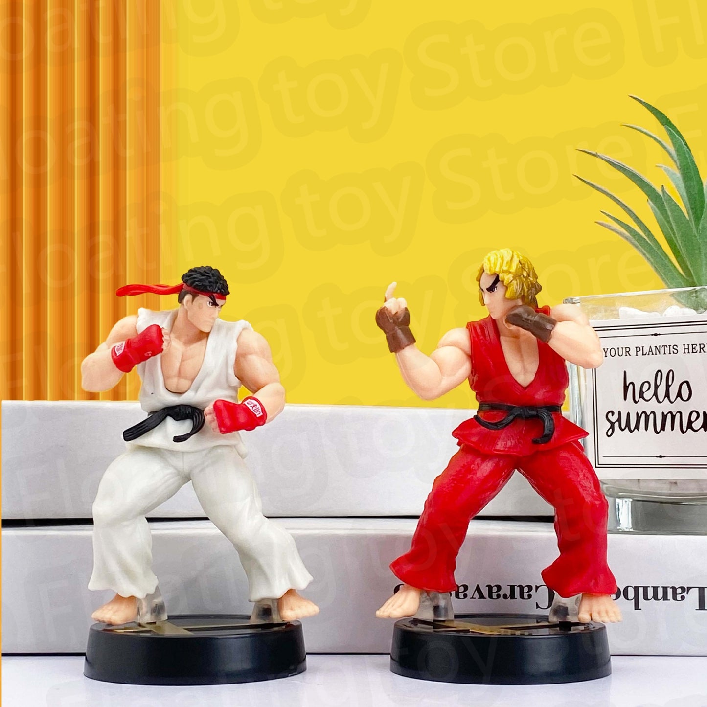 Street Fighter Ken Masters & Ryu Action Figure Set Anime PVC Fighting Game Collectible Toy Gift