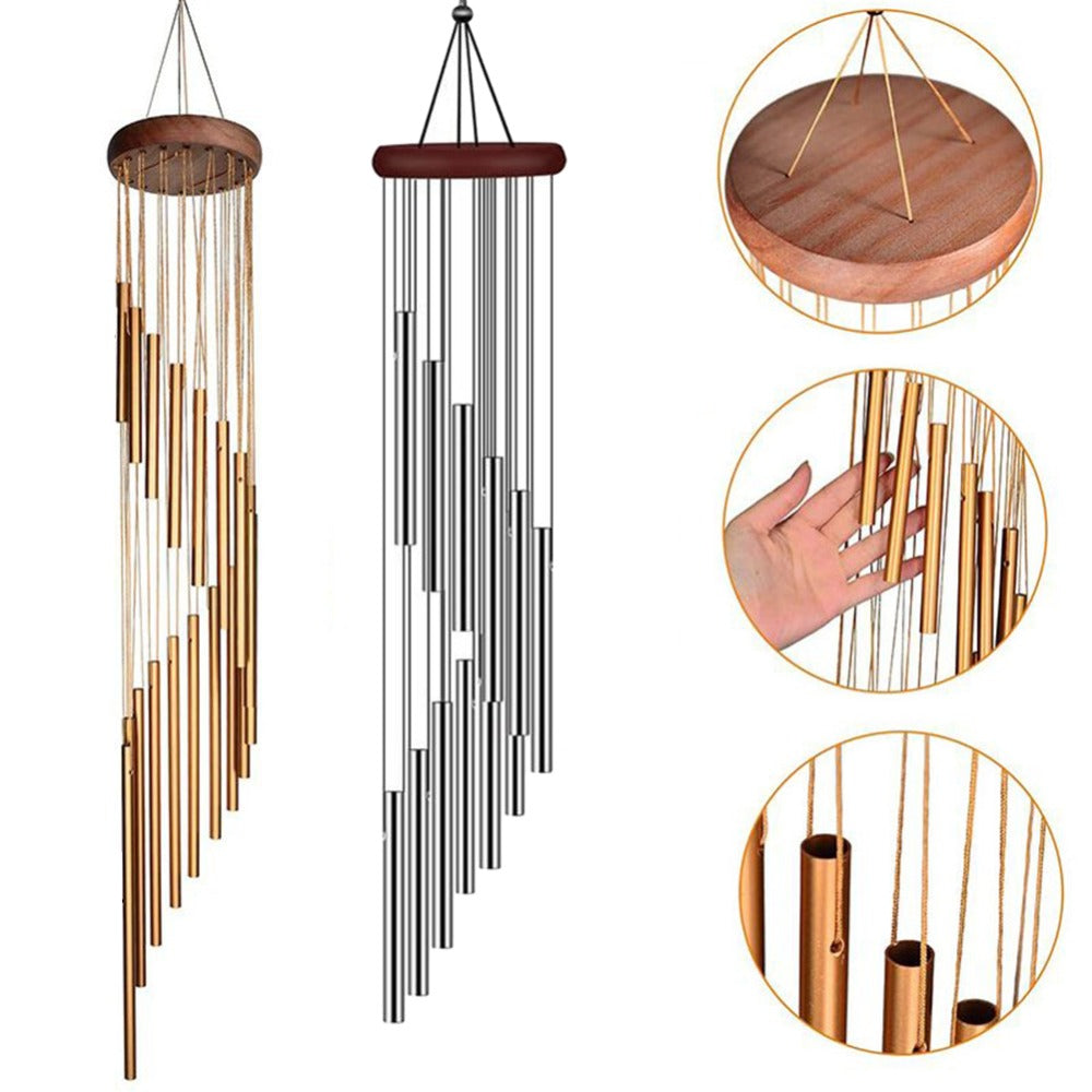 12-Tube Aluminum Wind Chimes Outdoor Garden & Balcony Hanging Decoration