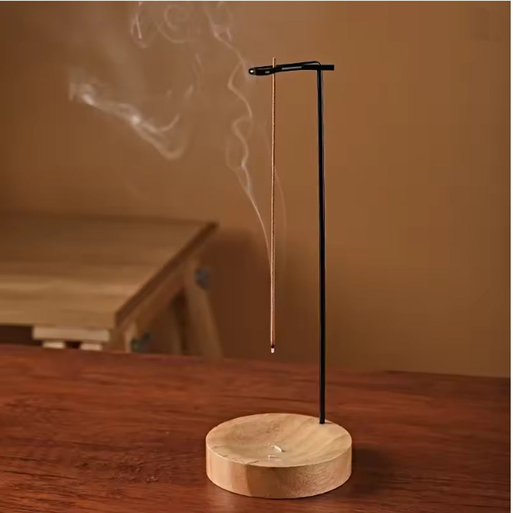 Upside Down Wooden Incense Burner Creative Anti-Ash Stick Holder for Meditation & Home Decor