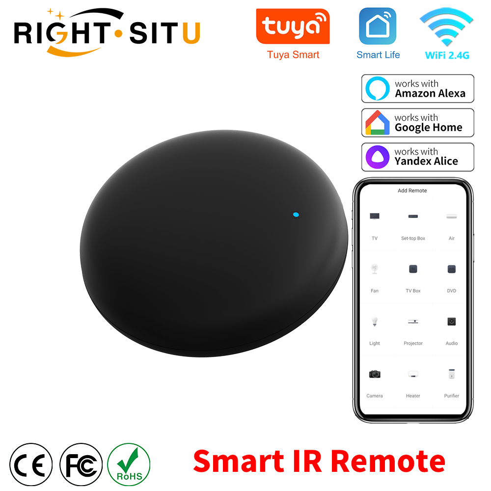 Tuya WiFi Smart IR Remote Control Universal Smart Life APP Remote for TV, AC, DVD, Audio Works with Alexa & Google Home