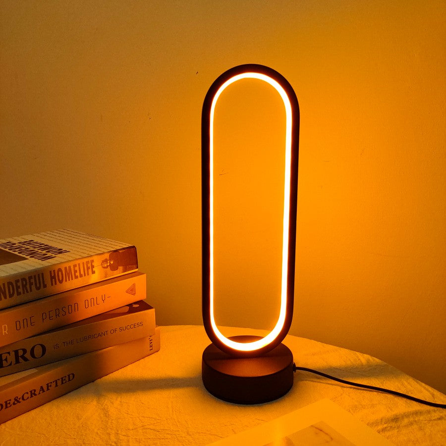 LED Ring Bedside Lamp 3-Color Dimmable Night Light for Bedroom & Living Room