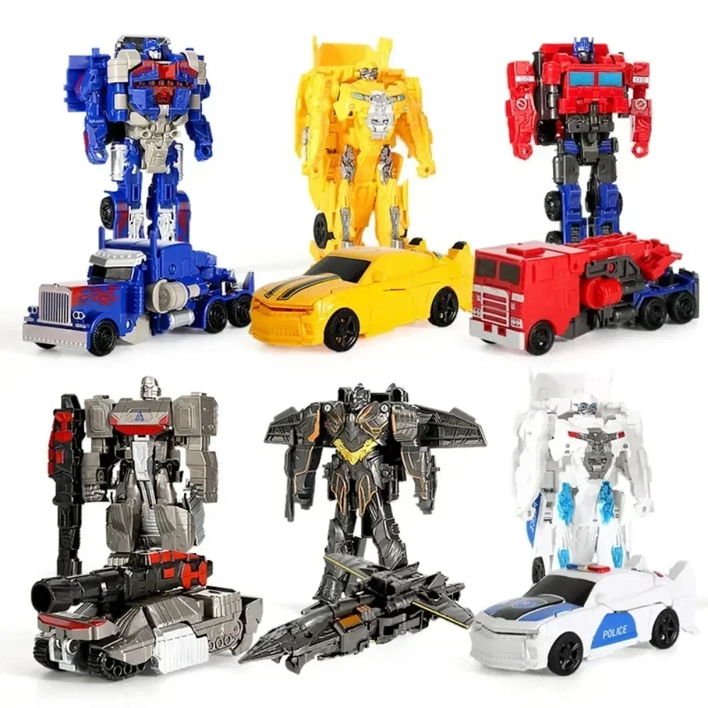One-Step Transforming Robot Car Anime Action Figure Deformation Puzzle Toy for Kids