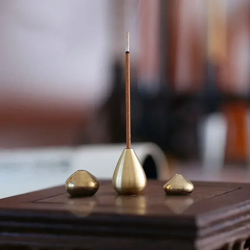 Gourd-Shaped Brass Incense Holder Pure Copper Burner for Sticks, Coils & Aromatherapy