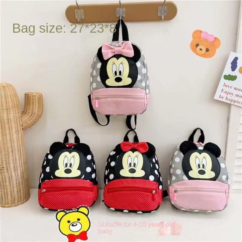Minnie & Mickey Mouse Cartoon Backpack Cute Kindergarten Schoolbag for Baby Boys & Girls Kids Gift