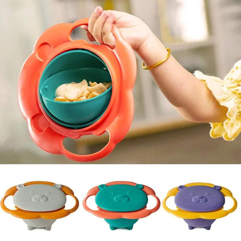 Baby Gyro Bowl 360° Rotary Spill-Proof Feeding Plate for Kids with Practical Balance Design