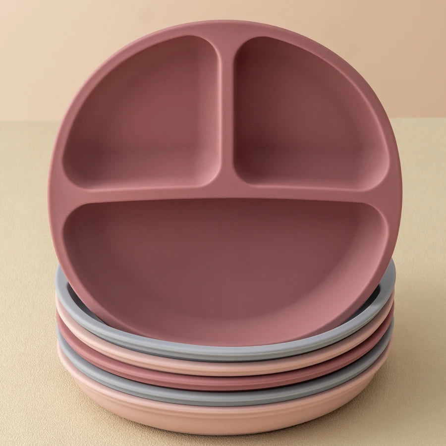 Baby Silicone Suction Dining Plate BPA-Free Toddler Training & Feeding Bowl