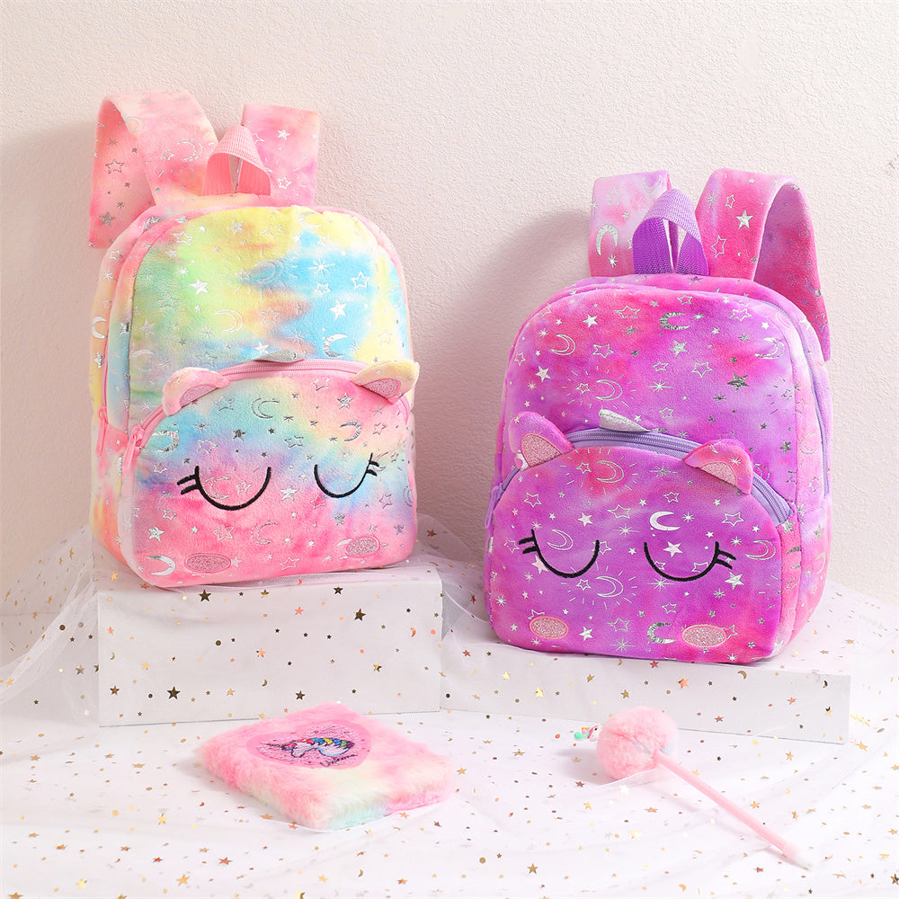 Kawaii Plush Unicorn Backpack Large Capacity School Bag for Kids, Girls, and Kindergarten Students