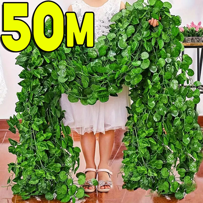 Artificial Ivy Vine Garland Fake Green Leaf Hanging Rattan Plants for Home, Garden & Wedding Decor