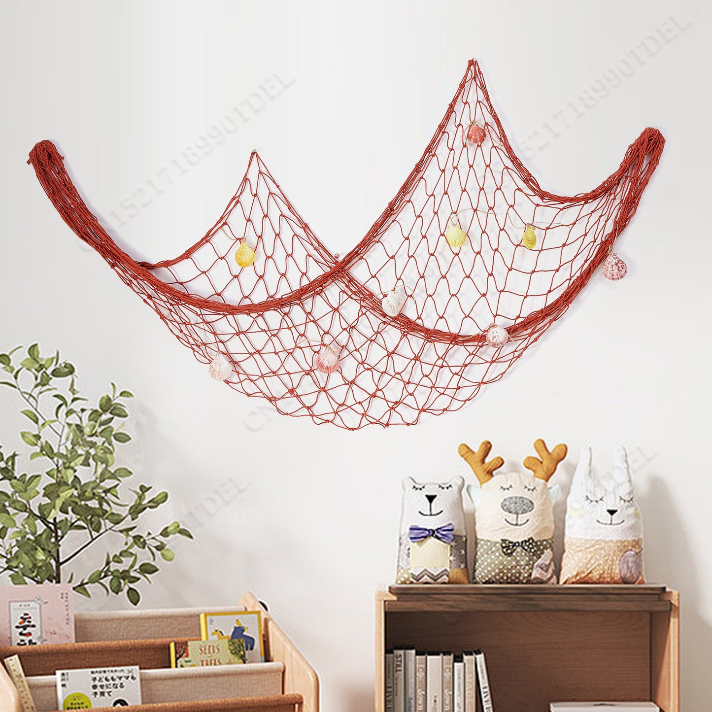 Large Blue Nautical Fishing Net Wall Decor 100x200cm Ocean Theme Party & Room Decoration
