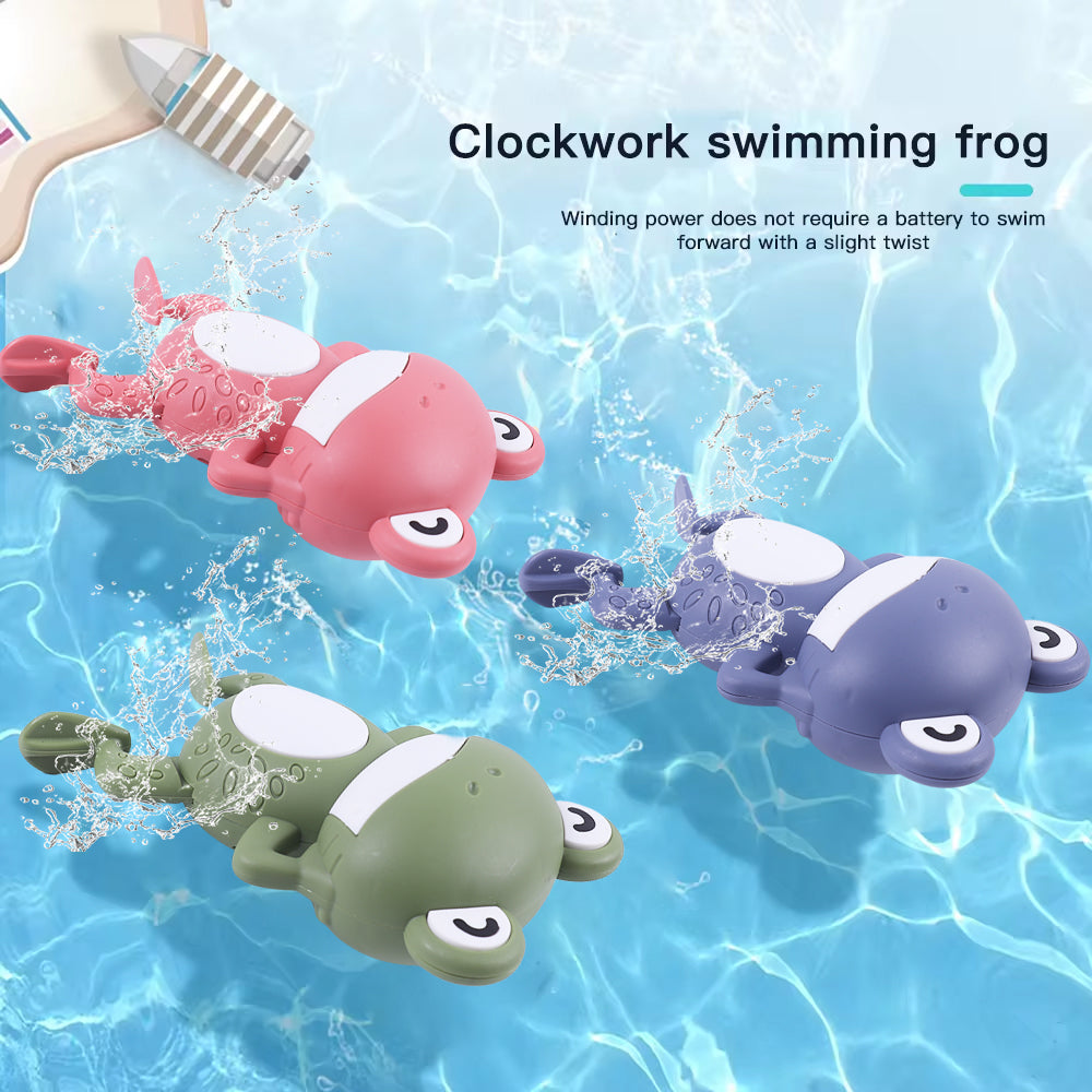 Cute Clockwork Swimming Frog Bath Toy Wind-Up Animal Water Toy for Babies & Kids Baby Shower Gift & Bathtime Fun