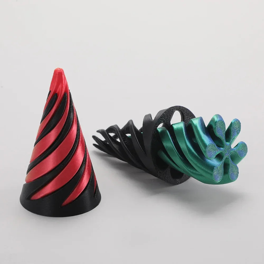 Rotating Helix Screw Sculpture 3D Printed Stress Relief Toy & Home Decor