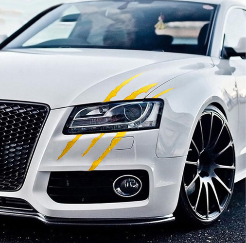 Reflective Monster Claw Decal 3D Scratch Effect Waterproof Vinyl Sticker for Car Headlights & Body (40x12cm)