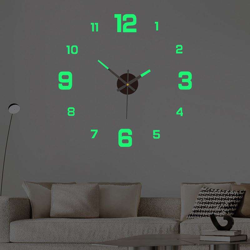 Silent Luminous Stereoscopic Wall Clock DIY Digital Design for Home & Office