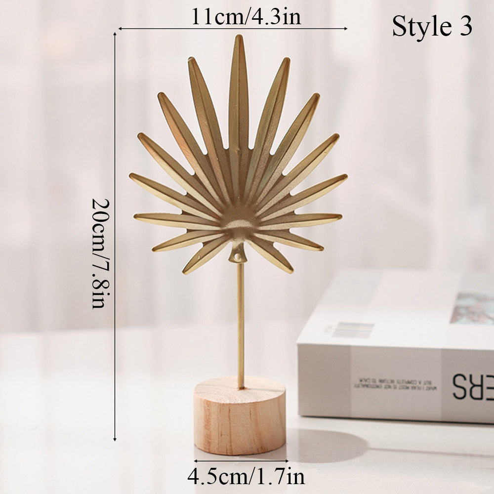 Luxury Nordic Gold Ginkgo Leaf Sculpture Elegant Home & Office Decor Ornament for Living Room & Desktop