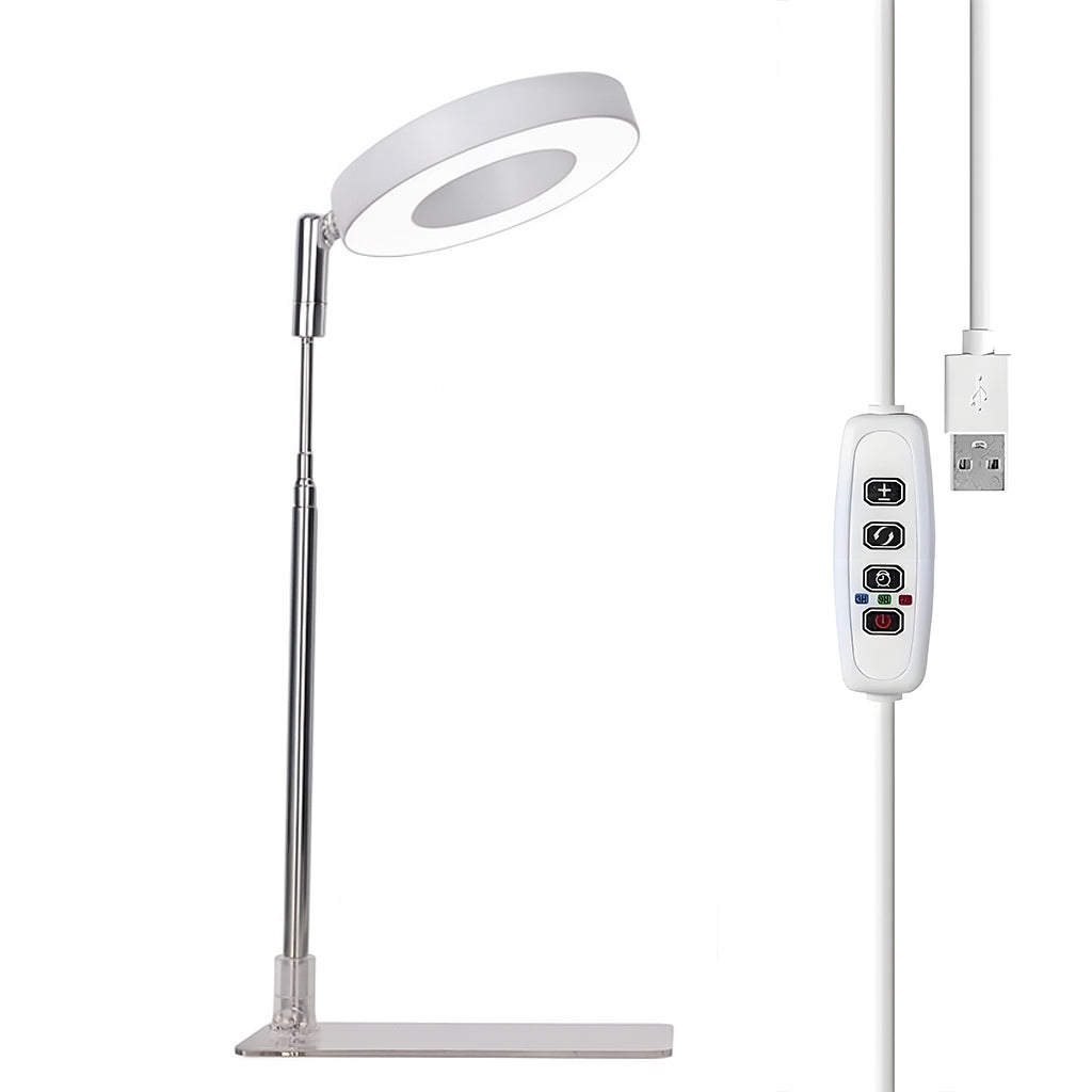 GrowGlow LED Full Spectrum Grow Lamp with Adjustable Height & Timer – Perfect for Indoor Solar Plants