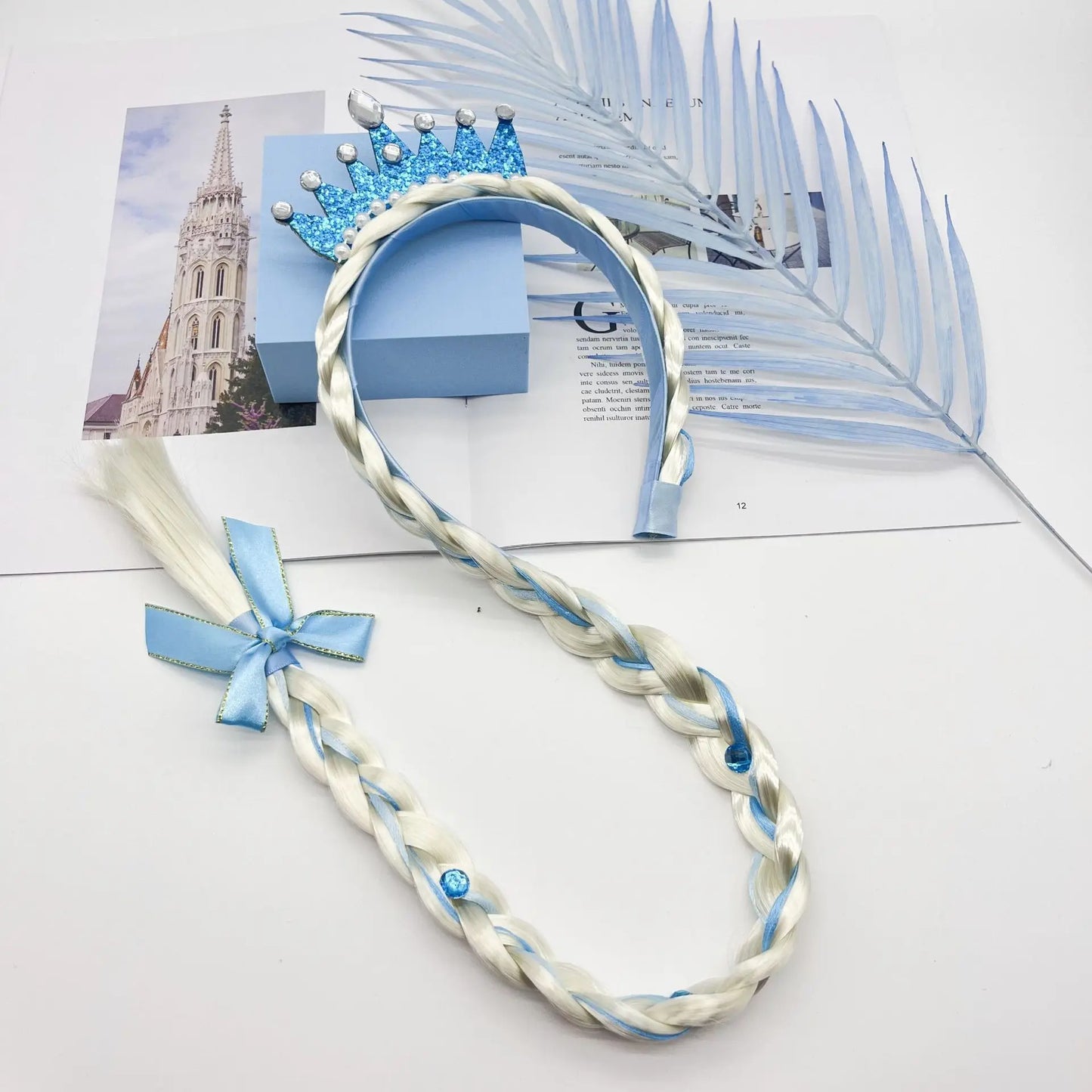 Frozen Princess Elsa Wig Braid Headband Snowflake Hair Accessories for Baby & Girls
