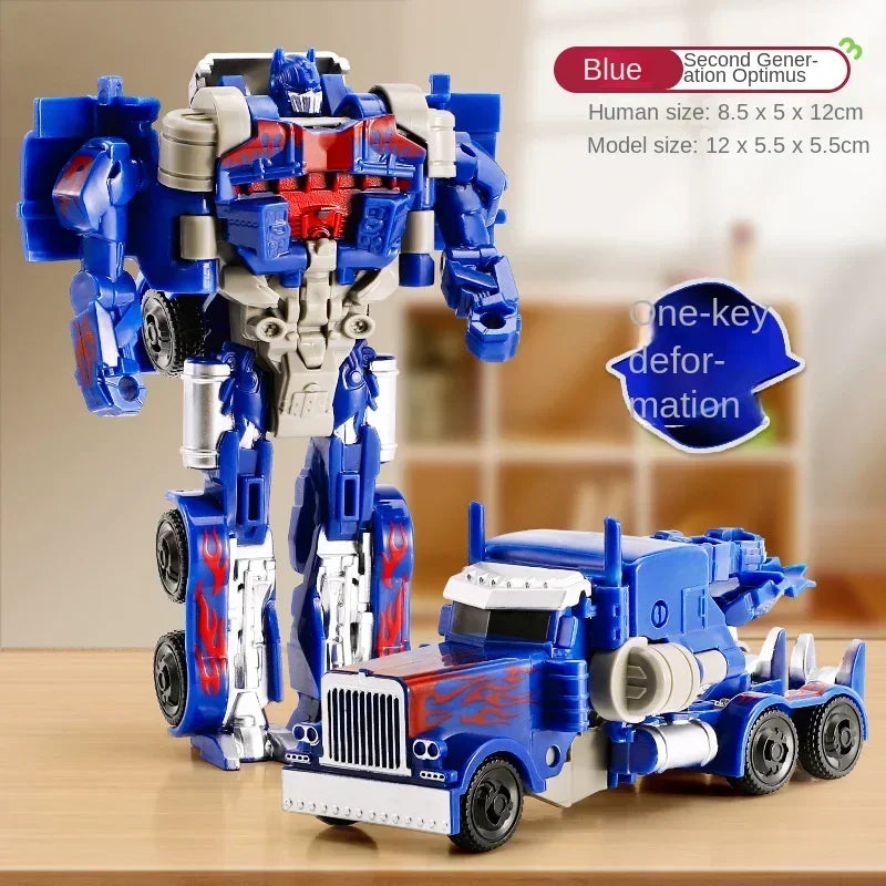 One-Step Transforming Robot Car Anime Action Figure Deformation Puzzle Toy for Kids