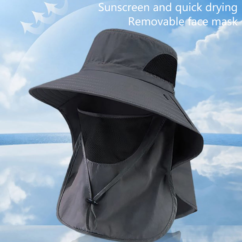 Summer UV Protection Sun Hat Outdoor Hunting, Fishing, Hiking, Camping Cap with Neck Flap for Men & Women