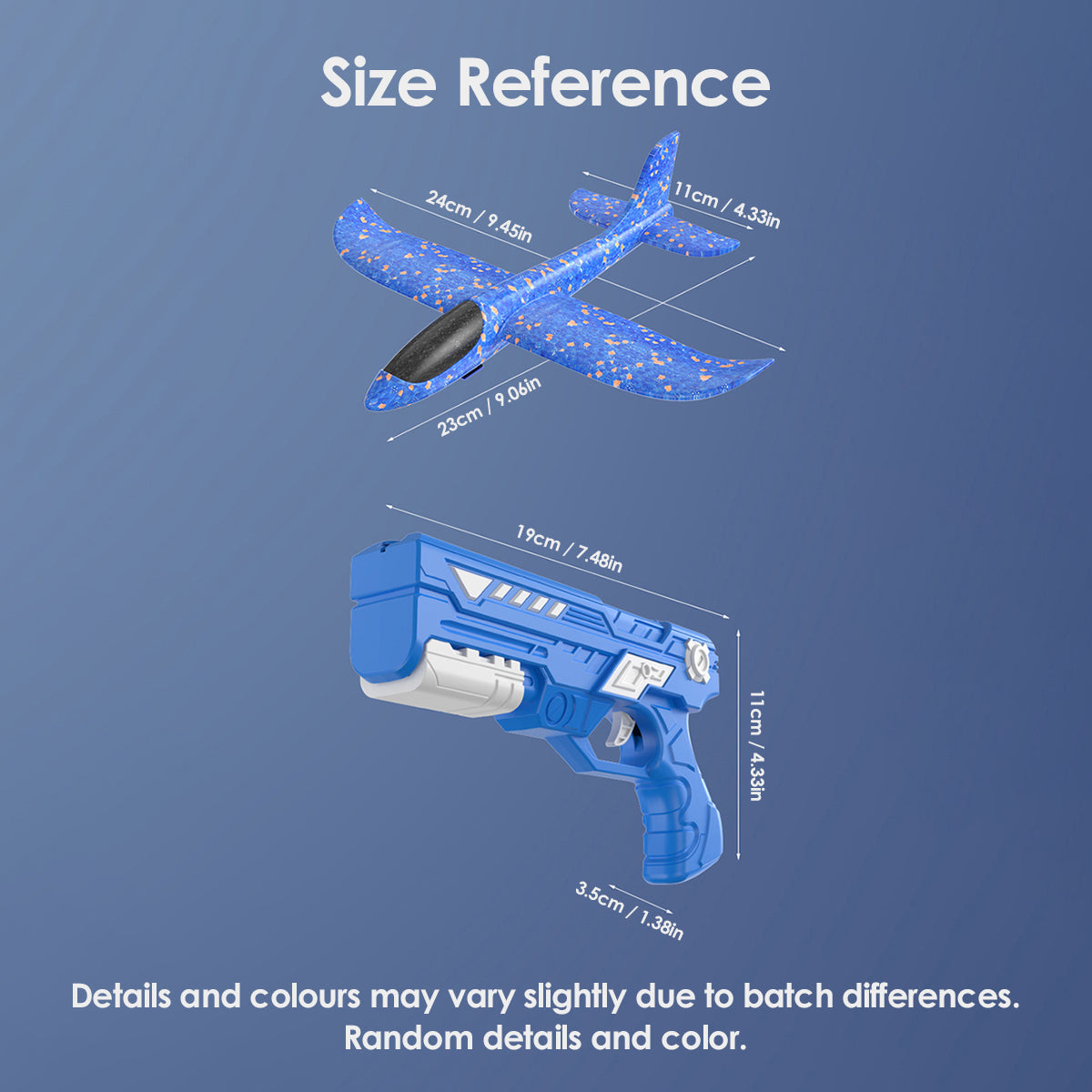Children's 3-in-1 Foam Toy Gun & Hand-Thrown Aircraft Set Soft, Elastic, Random Color Foam Aircraft