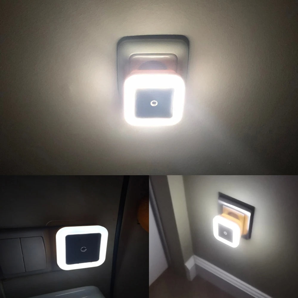 1/2PCS Plug-in LED Motion Sensor Night Light – Wireless EU Smart Lamp for Bedroom, Bedside, Cabinet & Children’s Room