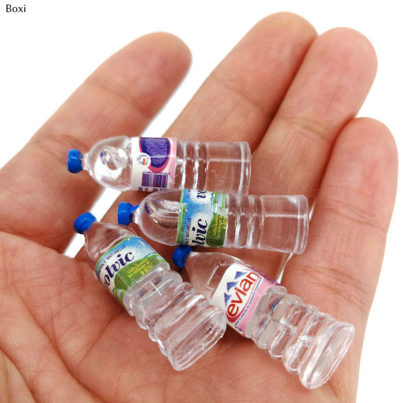 "1:12 Mini Simulation Mineral Water Bottles – Resin Dollhouse Accessories & Kids’ Toy Decor"