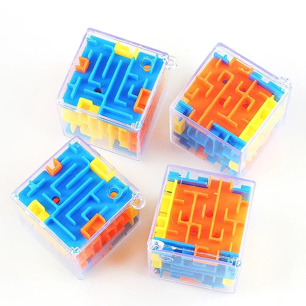 3D Maze Magic Cube Transparent Puzzle Speed Cube with Rolling Ball Stress Relief Toy for Kids & Adults
