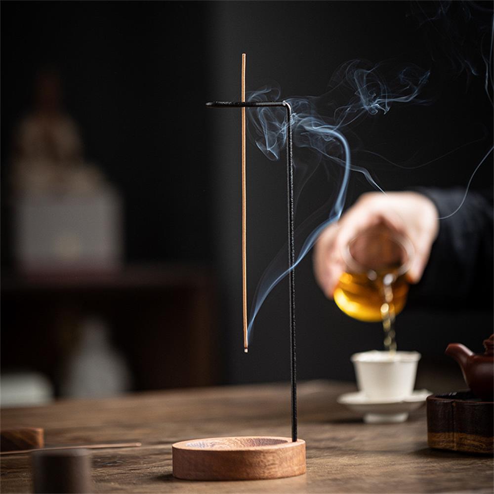 Upside Down Wooden Incense Burner Creative Anti-Ash Stick Holder for Meditation & Home Decor
