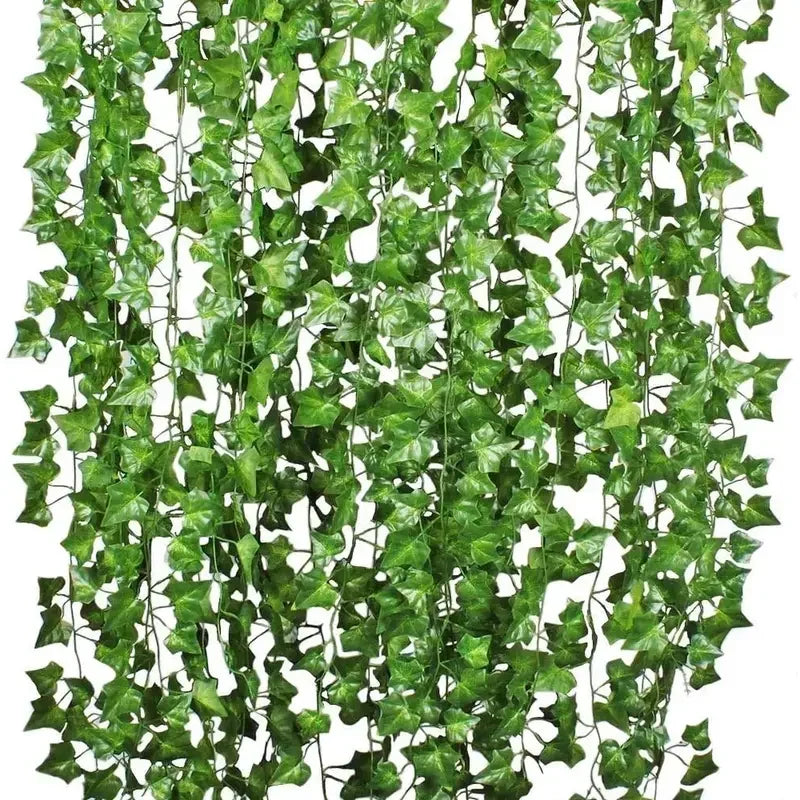 Artificial Ivy Vine Garland Fake Green Leaf Hanging Rattan Plants for Home, Garden & Wedding Decor