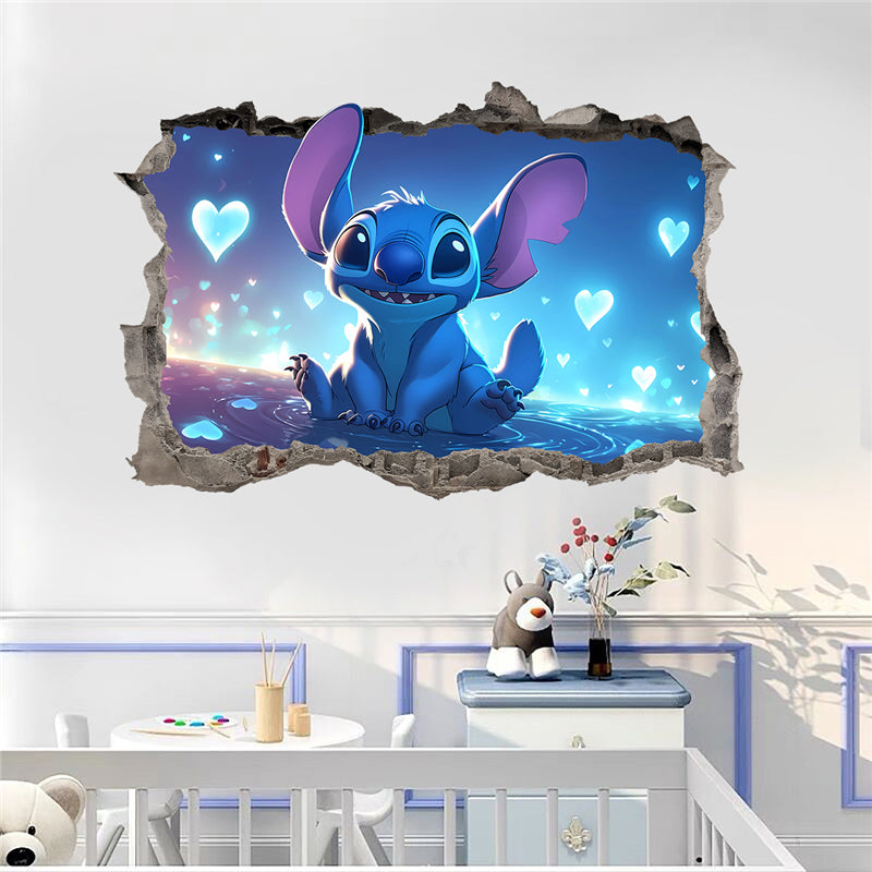 Cartoon Lilo & Stitch Wall Stickers For Kid's Room Kindergarten Living Room Wall Decoration Movie Anime Poster Stickers