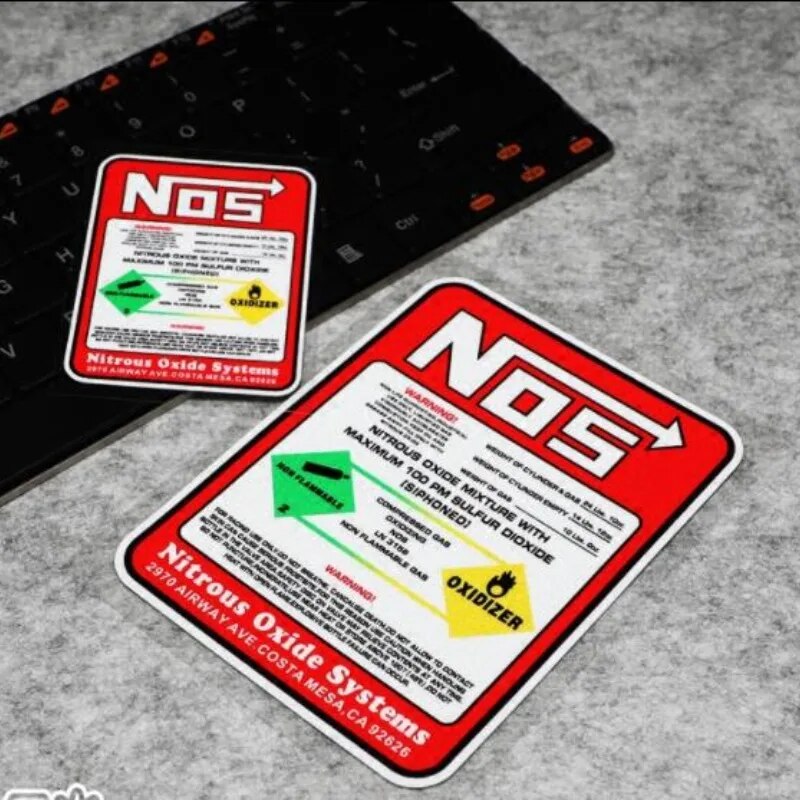 Creative NOS Nitrous Oxide Car Racing Sticker – Tuning Vinyl Decal for Drag & Motocross Styling