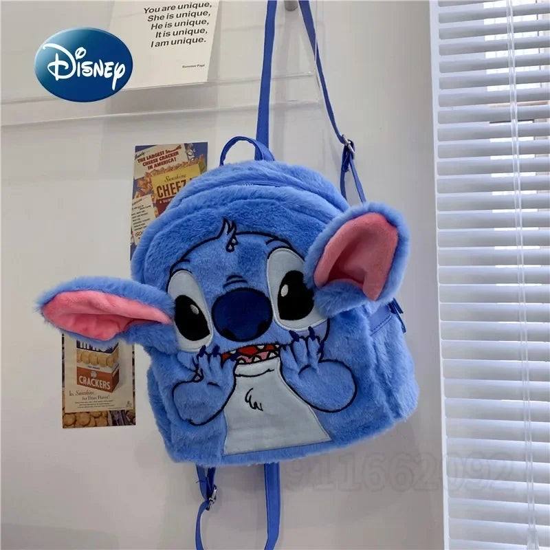 Disney Stitch Plush Backpack Large-Capacity Cartoon Bag for Kids Japanese Style Kindergarten & Student Gift