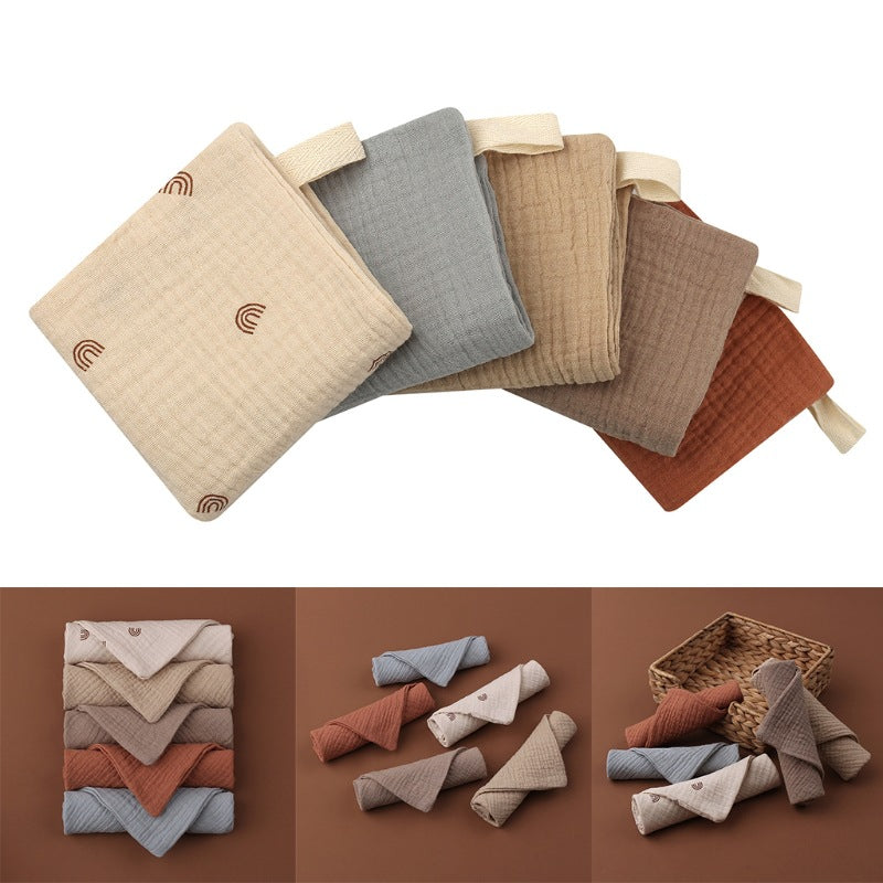 5PC Soft Cotton Muslin Baby Towels & Washcloths for Newborns