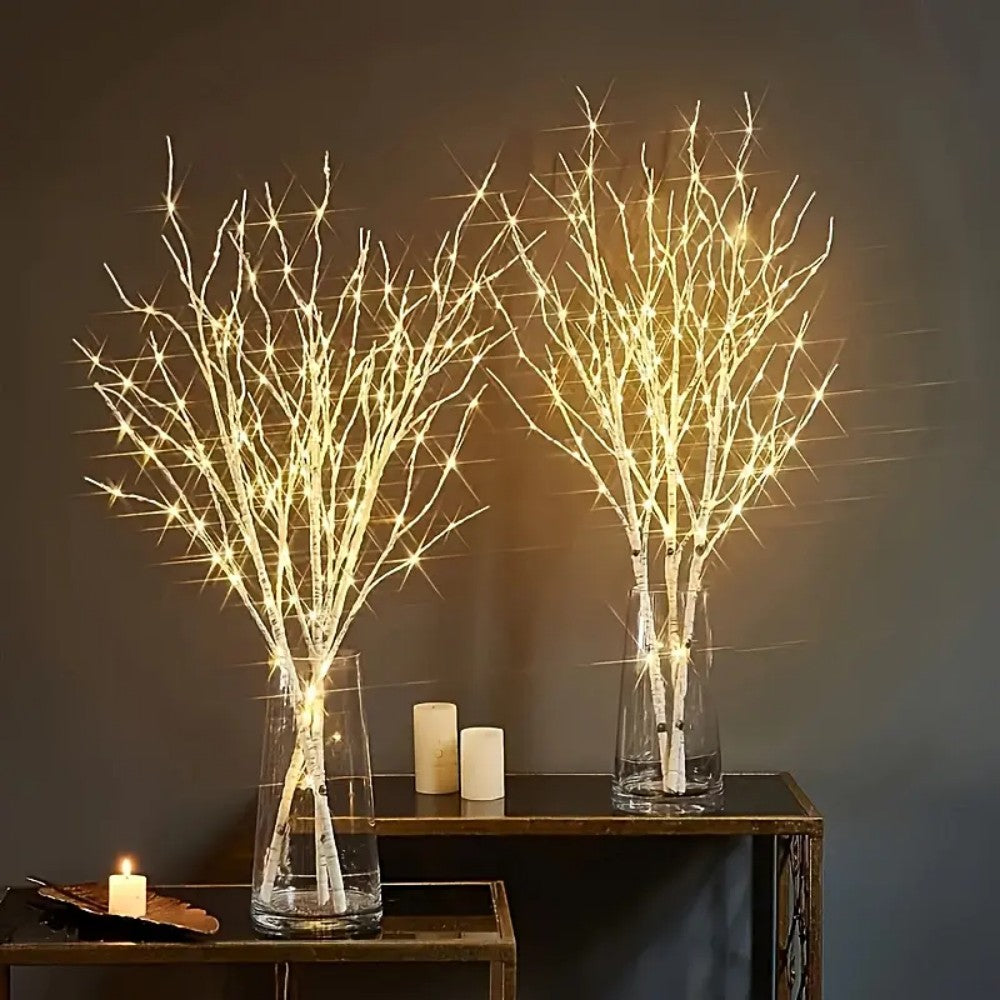 1PC 50LED Copper Wire Birch Branch Light White & Brown Decorative Lighting for Home & Parties