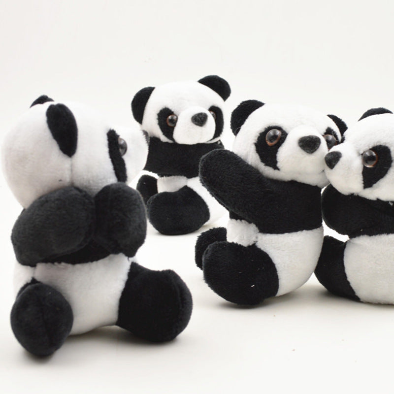 Kawaii Panda Plush Clip 9cm Soft Black & White Hugging Curtain Doll Toy