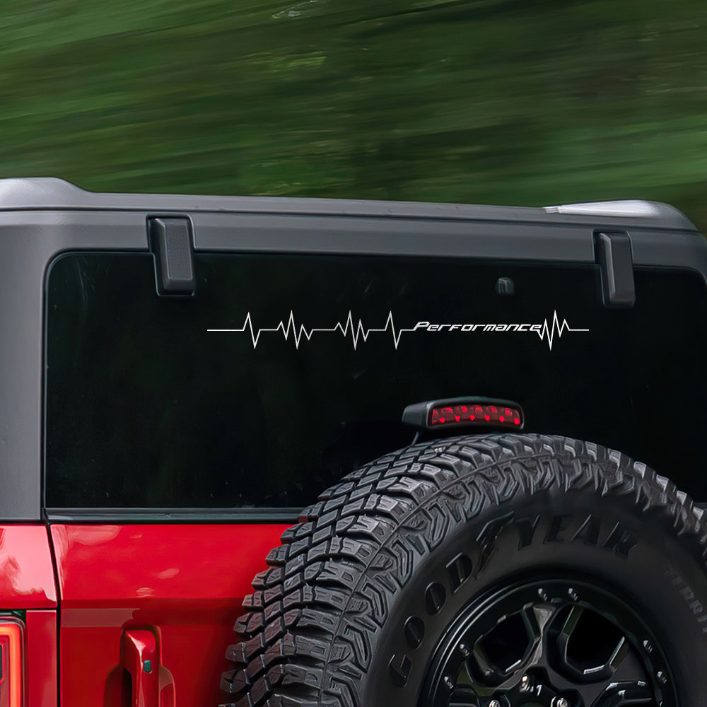 Reflective Heartbeat Line Car Sticker Vinyl Windshield, Bumper & Hood Decal