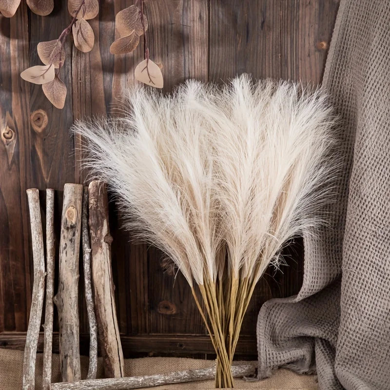 10pcs Tall Faux Pampas Grass Boho Rustic Farmhouse Vase Decor for Home & Weddings