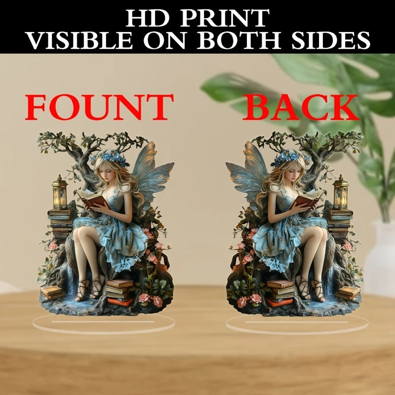 7in Acrylic Fairy Tale Angel Elf Tabletop Decoration Home, Office, Café & Gift Prop