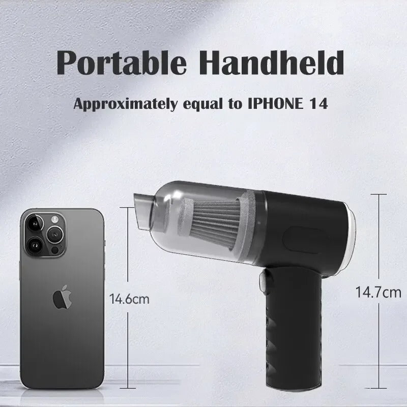 Mini Wireless Car Vacuum-Fast USB Charging Compact & Strong Suction