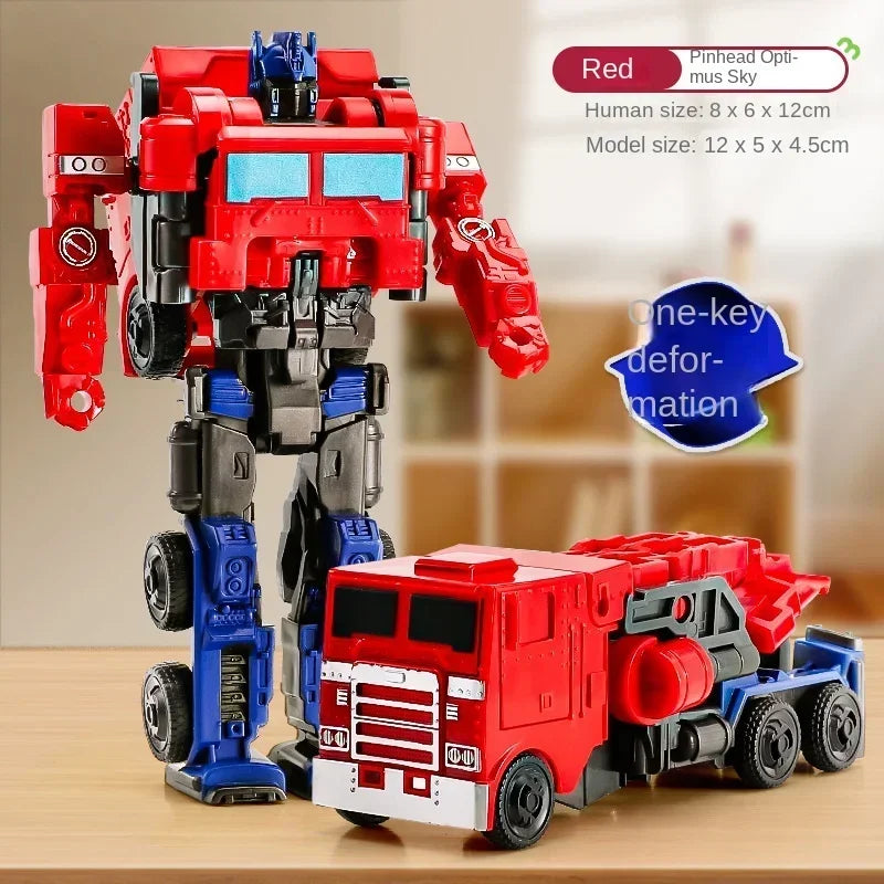 One-Step Transforming Robot Car Anime Action Figure Deformation Puzzle Toy for Kids