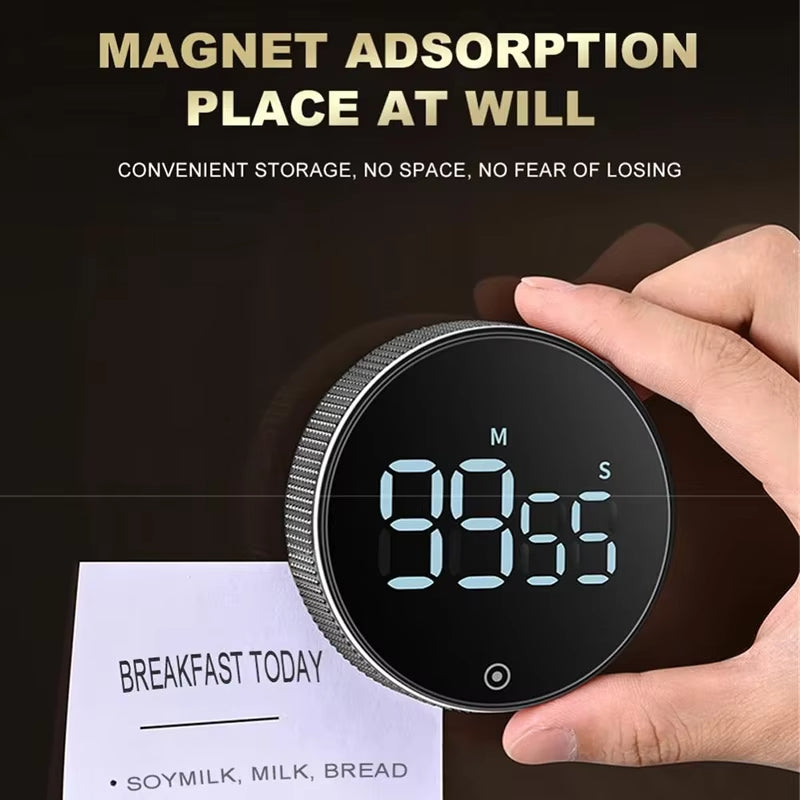 Magnetic Digital Kitchen Timer Manual Countdown Alarm with Loud Ring for Cooking, Study, Shower & Workouts