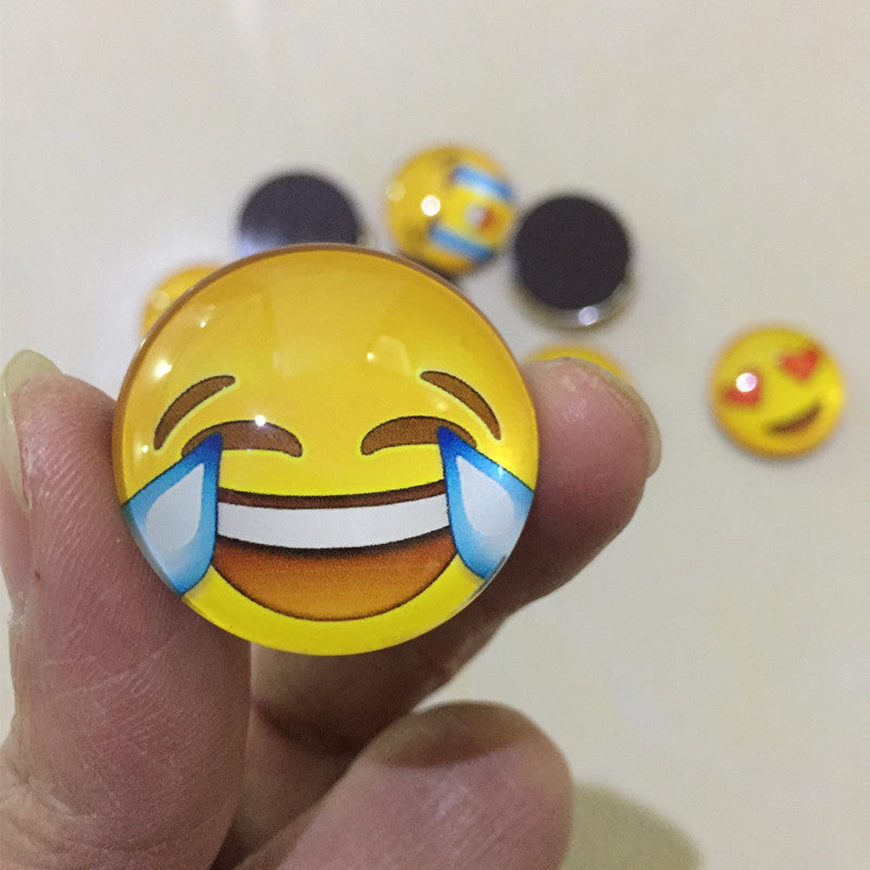 12pcs Round Smile Face Fridge Magnets – Cute Polystyrene Decorative Magnets for Home & Office