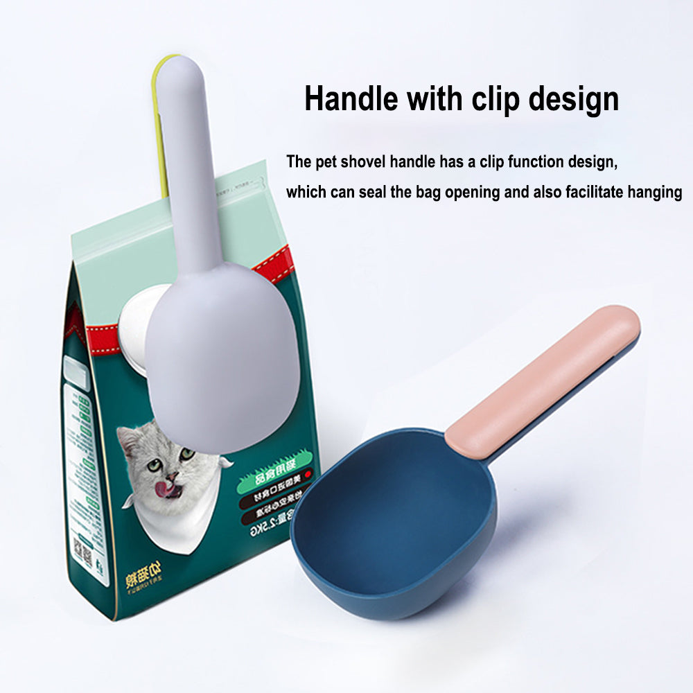 2-in-1 Pet Food Scoop & Bag Clip Thickened Measuring Spoon for Dogs & Cats