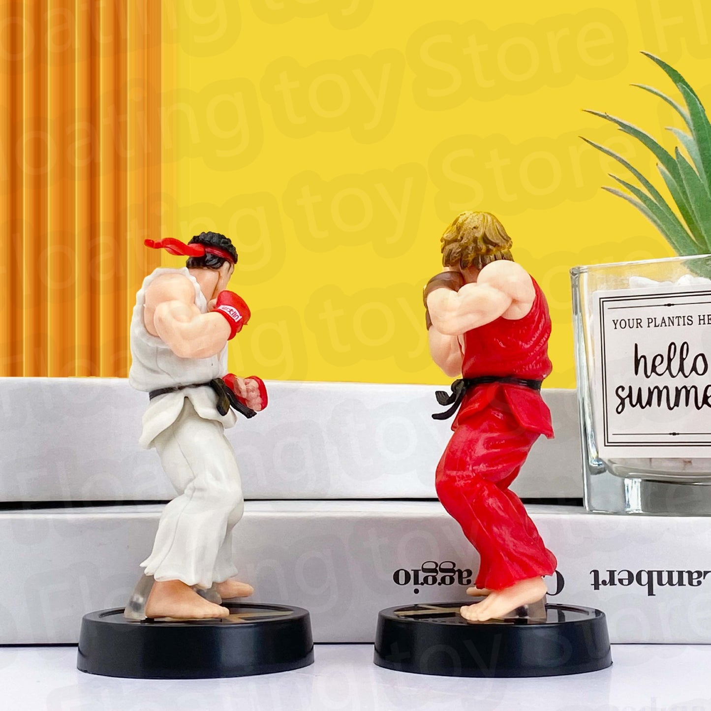Street Fighter Ken Masters & Ryu Action Figure Set Anime PVC Fighting Game Collectible Toy Gift