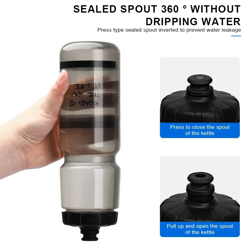 RIDERACE 750ML Bicycle Water Bottle PP5 Plastic Sports Squeeze Mug for Cycling, Running & Climbing