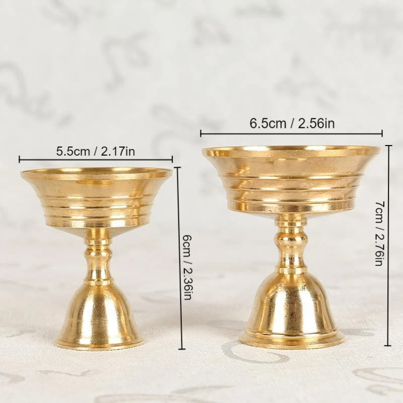 1PC Copper Candle Holder Butter Lamp Candlestick for Home Decor